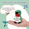 Weming Couple Mini Crochet Hummingbird Plush with Story Sign, Handmade
