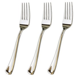JL Prime 280 Piece Silver Plastic Forks Set, Re-Usable Recyclable Plastic Forks, Silver Plastic Forks, Great for Wedding, Anniversary, Rehearsal, Shower Events