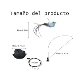 Kit de 5 Juguetes Interactivos para Gatos - Incluye Caña con Plumas, 2 Pelotas con Cascabeles, Ventosa de Succión y Cordón Pegajoso, Ideal para Gatos Indoor y Adultos