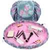 URAQT Lay Flat Drawstring Makeup Bag, Large-Capacity Travel Cosmetic Pouch,