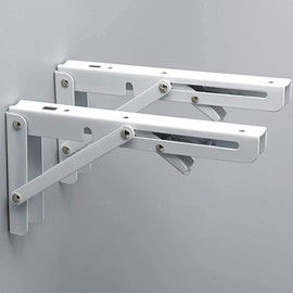 2 x Shelf Brackets Made of Robust Stainless Steel, Bracket for Wall Shelf, Folding Wall Brackets, Metal Shelf Brackets, Folding Shelf Bracket Made of Stainless Steel, Folding Wall Shelf