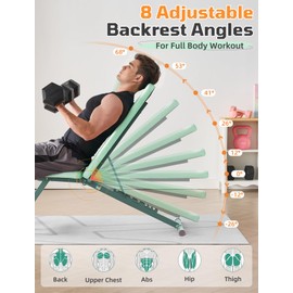 SPORTSOUL 880LB Weight Bench, 8-Position Backrest Adjustable Workout Bench