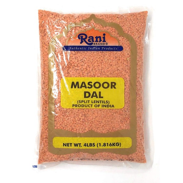 Rani Masoor Dal (Indian Red Lentils) Split Gram 4lb (64oz) ~ All Natural | Gluten Friendly | NON-GMO | Vegan | Indian Origin