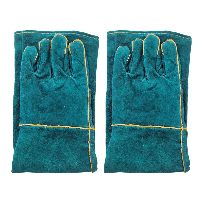 Spring.Rd Anti-Bite Gloves Safety Ultra Long Leather Bite Green Pets
