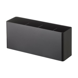 Yamazaki 4845 Magnetic Storage Box, Wide, Black, Approx. W 9.6 x D 2.8 x H 4.1 inches (24.5 x 7.2 x 10.5 cm), Tower Accessory Storage, Dividers, Hook Included
