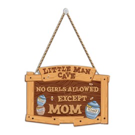 the Pooh Room Decor, Winnie Baby Room Hanging Wall Art Decoration, Classic Winnie Baby Decor for Little Boy, Winnie Baby Decor, Little Man Cave Wooden Sign, Perfect for Baby Shower Room Decor