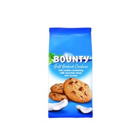 Bounty-Soft Baked Cookies, Soft cookies containing milk chocolate drops and coconut, UK Product. (180g).
