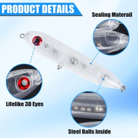 Demon Dragon Catfish Floats Catfish Rattling Line Float Lure Catfishing Spook Rattle Peg Floats for Santee Rig Fishing Unpainted Blank Lures 4inch-10 Pack