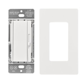 0-10V LED Dimmer Switch, Low Voltage Dimmer Switch for Dimmable LED Lights, CFL, Halogen and Incandescent Bulbs, Single-Pole or 3-Way, Wallplate Included, ETL Listed