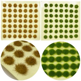 Cayway 2 Colours Static Grass Tuft Scenics Static Grass Fibres Miniature Shrubs Bushes for Miniature Tabletop Games Model Railway Terrain