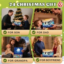 santreetrade Fishing Advent Calendar 2025 for Adult Teen Boy Men - 24 Days Christmas Countdown Fishing Lure Tackle Kit for Bass Trout - Christmas Gift for Dad Husband Boyfriend Him Surprise