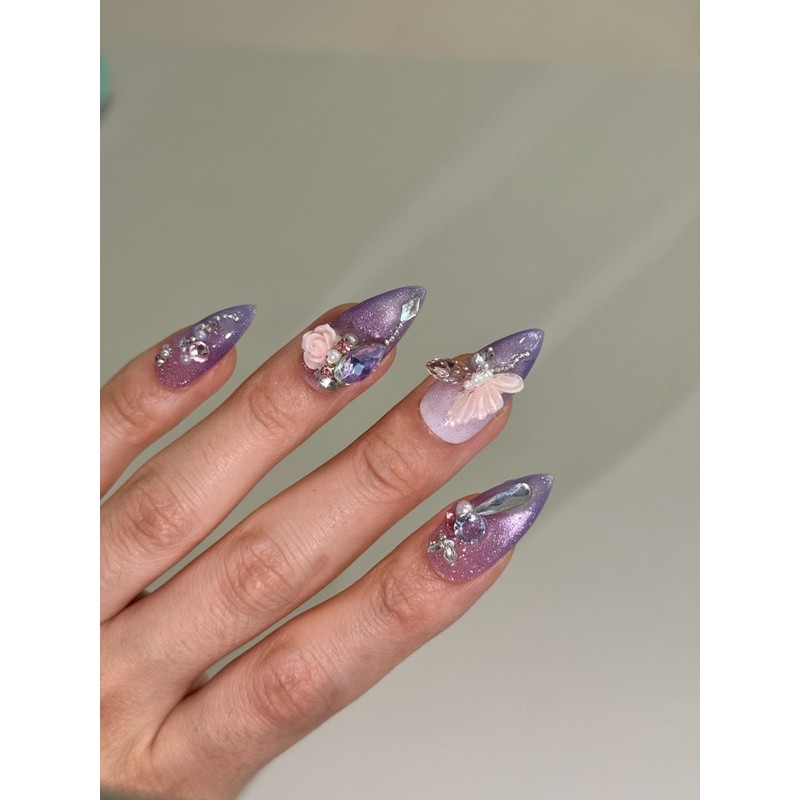 Magnetic Nail Purple Serenity ✨ - L-Coffin / 자석네일 퍼플