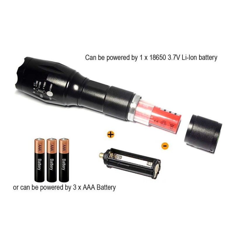 WAYLLSHINE (Pack of 2) One Mode Red Light Flashlight, Single