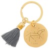 Karma Gifts Leo Zodiac Round Tassel Keychain, 1.52-inch Length, Gold