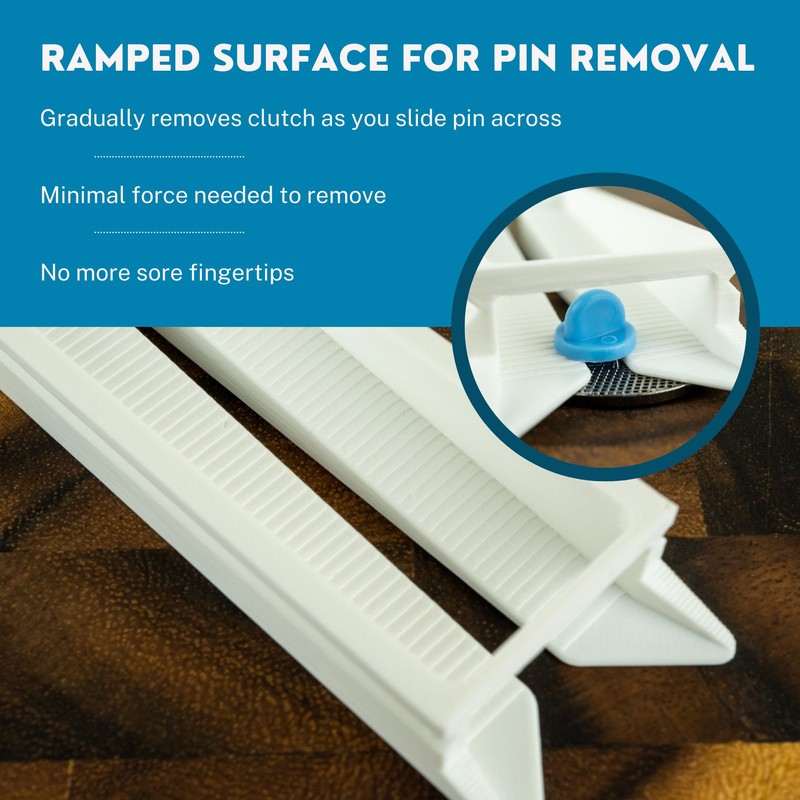 Pin Clutch Remover Tool for Rubber Backing Clutches on Enamel
