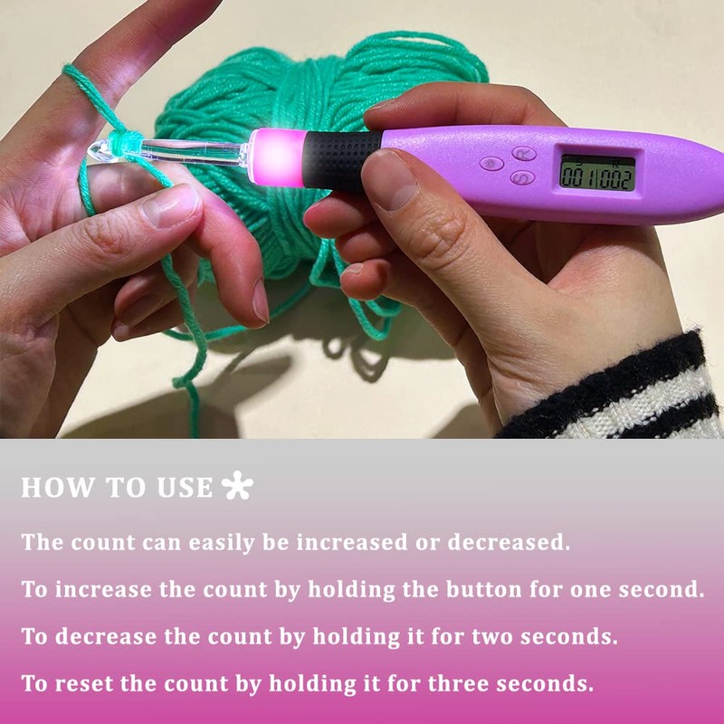Crochet Hooks Light up Crochet Hook Set 17 Sizes Digital