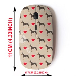mouse inalámbrico 2.4G con bonito diseño de patrón para todos los portátiles y computadoras de computadora con nano receptor - Dog Doberman Pinscher