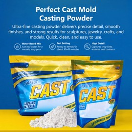 Perfect Cast Mold Casting Powder, Fast-Curing, Non-Toxic, Water-Based Material for DIY Sculptures, Jewelry, Crafts & Models, USA Made, 2 lb Bag