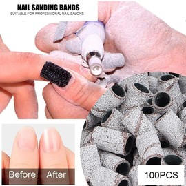 Nail Grinding Circle Bands Nail Art Sanding Bands Pedicure Polishing File Pack of 100 Manicure Sanding Bands Nail Drill Accessories Nail Drill Dead Skin Removal (80#)