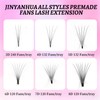 Premade Eyelash Fans Extension 8-15mm Length 3D/4d/5d/6d/7d/8d 0.07mm Short Stem