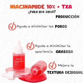 Suero Facial con Niacinamida 10% y Ácido Tranexámico 4% | Serum Niacinamida para Mejorar la Apariencia de Manchas e Imperfecciones, Unificar el Tono e Iluminar la Piel | Korean Skincare
