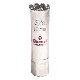 Starrett Diamond Grit Hole Saw - Ideal for Drilling Small Diameter Holes - 5/8" Diameter, 1-1/2" Cutting Depth, 1/2-20 Thread Size, XA1 Arbor Type, Silver - KD0058-N