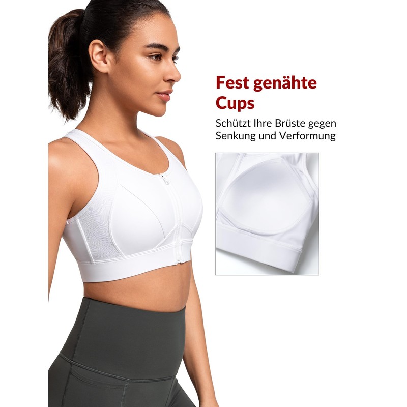 Yvette Sports Bra Beautiful Back Strong Hold Front Closure Large