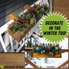 Patio Wise Acacia Wood Railing Planter Box, Outdoor Hanging Flower,