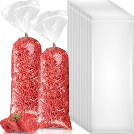 Nuogo 500 Pack Meat Freezer Bags 1 lb Wild Game Meat Bags 2 Mil Hunting Beef Packaging Storage System for Preventing Freezer Burn, Clear