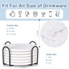 Absorbent Coasters for Drinks,Ceramic Coaster Set of 6 with Holder,