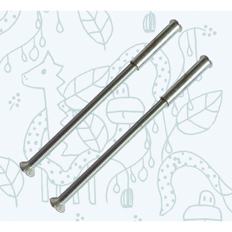 M3 Door Handle Screws SILVER with Bolt Connecting Sleeve Male