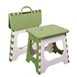 UoeRing 2-Pack Plastic Folding Stool, Portable and Hanging. Non Slip Folding Stools,12inches,30cm(Green)