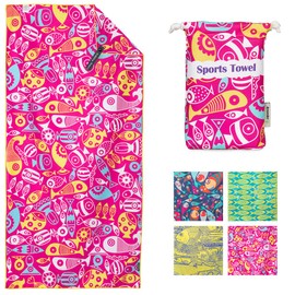 4Monster Microfiber Beach Towel Quick Dry,Super Absorbent Lightweight Travel Towel for Swimmers, Sand Free Camping Towel, Beach Towels for Pool,Swim,Water Sports,Yoga