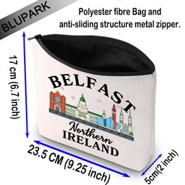 Ireland Travel Cosmetic Bag Belfast City Gift Belfast Northern Ireland Travel Makeup Bag for Traveler (Belfast)