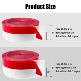 Wide Silicone Weather Stripping, 3 inch (W) x 20 Ft (L) Door Draft Stopper, Silicone Seal Strip for Doors Windows and Shower Glass Gap, Clear