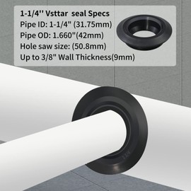 2 Pack 1-1/4" Vsttar Flexible Tank Adapter (Bulkhead), Flexible Pipe-to-Tank Seal - Tank Adapter