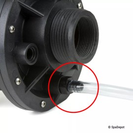 Waterway Drain Plug Barb Adapter for Hot Tub Spa Pumps - 1/4"MPT x 3/8" w/O-ring 672-4350