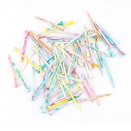 TVETE Golf Tees, Long, Wooden Golf Tee Set, Approx. 3.3 inches (83 mm), 20 Pieces, Wooden, Colorful, Vibrant, Smooth, Lightweight, Portable, Durable, Abrasion Resistant, Portable, Golf Enthusiasts