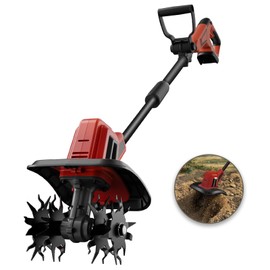 MaxMore Cordless Tiller Cultivator Compatible with Milwaukee 18V Battery (Tool Only), Electric Garden Rototiller with 48 Steel Tines, 270RPM, 8.7" Tilling Width, 6.3" Depth for Gardening, Soil Turning