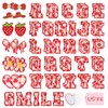 Letter Patches Self-Adhesive for Girls Backpack: Kingsow 64Pcs Strawberry Patch