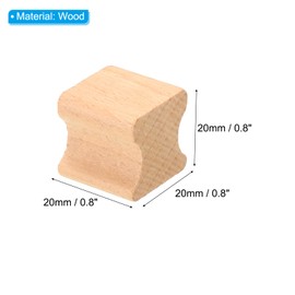PATIKIL 20x20mm Blank Wood Rubber Stamp Mounts, 20 Pack Wooden Rubber Stamp Handle Hard Wooden Blocks for Stamp Making DIY Crafting Style 2, Brown