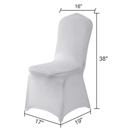 AlGaiety Spandex Chair Cover,12PCS,Chair Covers,Living Room Chair Covers,Removable Chair Cover Washable Protector Stretch Chair Cover for Party, Banquet,Wedding Event,Hotel(Sliver)