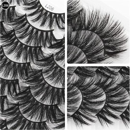 SHIDISHANGPIN 16 Pairs Black Eyelashes Natural Long Multilayer Fluffy Eyelashes 3D Thick Eyelashes Handmade False Eyelashes (L206)