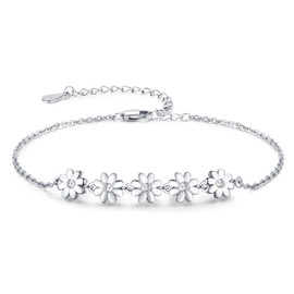 Palpitate Daisy Bracelet Sterling Silver Dainty Jewelry Dainty Bracelet for Women on Birthday Anniversary Christmas