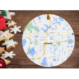Orlando FL Ornament Orlando Florida Map Decor Orlando City Souvenirs Ornament 3" Christmas Tree Gift Family and Friend