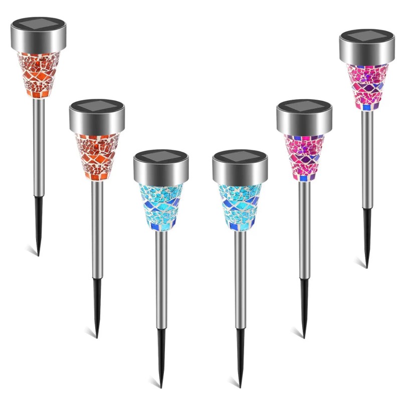 Solar Garden Lights 6Packs IP65 Water Resistant LED Lawn Pathway