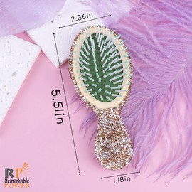 RP Remarkable Power, Rhinestone Hair Brush Mini Portable Comb for Women (Champagne)