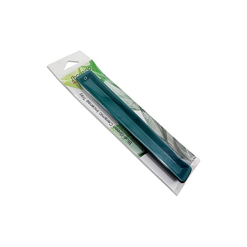 Shoyeido's 8.25" Long Ceramic Incense Tray - Blue-green