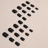 WAFOLOZE Black Press on Nails Short, 24pcs Nails Press on