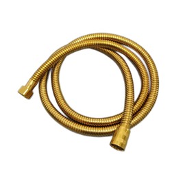 YUANQIAN Shower Hose, 60 Inch Flexible Shower Hose - Extra Long, Stainless Steel, Double-Buckle For Handheld Showerhead - Polished Brass